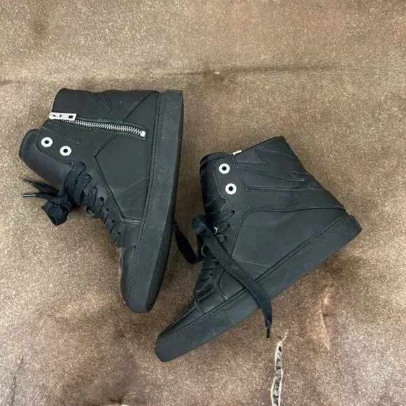 Zadig and Voltaire ZV1747 High Flash Sneakers Zipper Lightning Bolt High Top