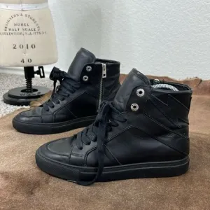 Zadig and Voltaire ZV1747 High Flash Sneakers Zipper Lightning Bolt High Top