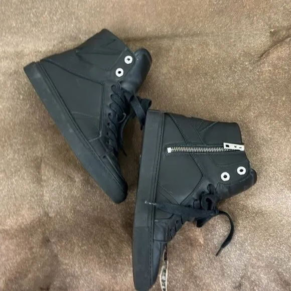 Zadig and Voltaire ZV1747 High Flash Sneakers Zipper Lightning Bolt High Top