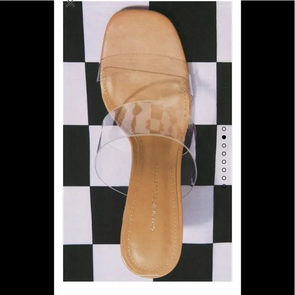 Zara clear strappy vinyl heeled sandals 6.5 like new