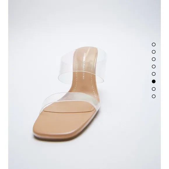 Zara clear strappy vinyl heeled sandals 6.5 like new