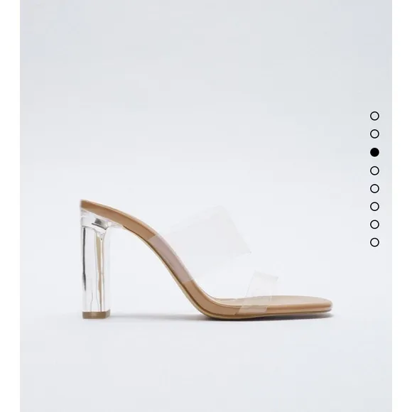 Zara clear strappy vinyl heeled sandals 6.5 like new