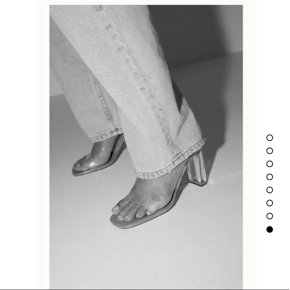 Zara clear strappy vinyl heeled sandals 6.5 like new