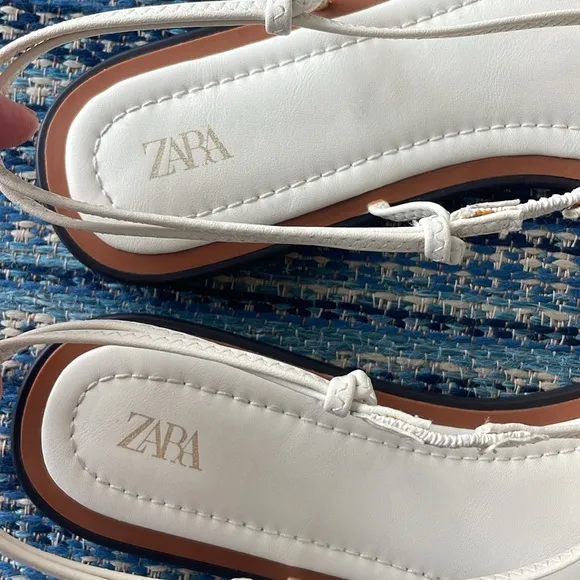 Zara embellished flat sandal size 8