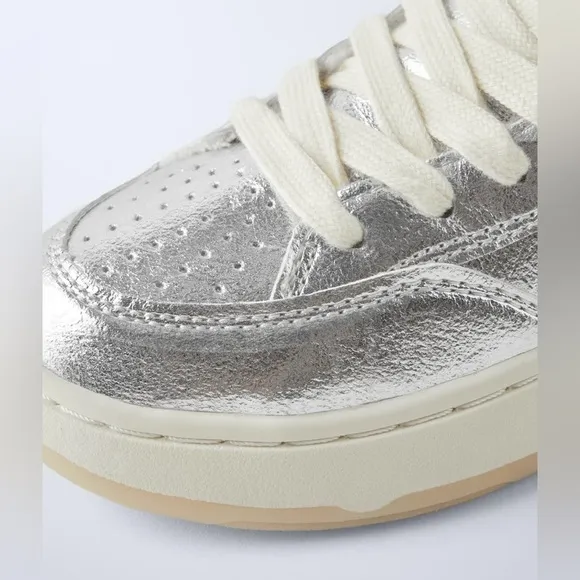 Zara Kids Shimmery Lined High Top Sneakers