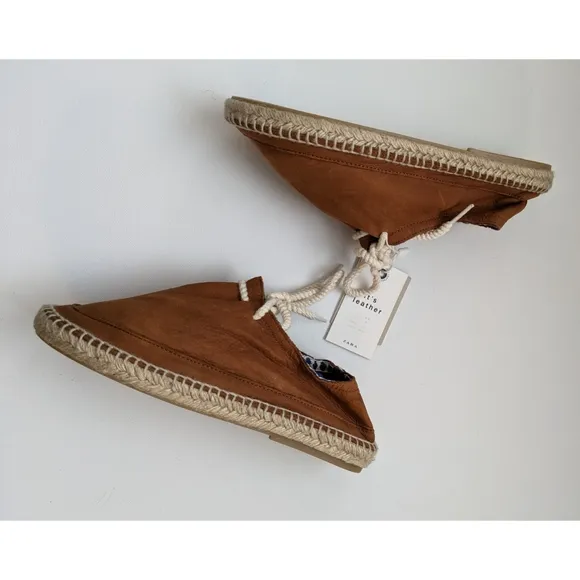ZARA Leather Espadrilles Boy's Size 4