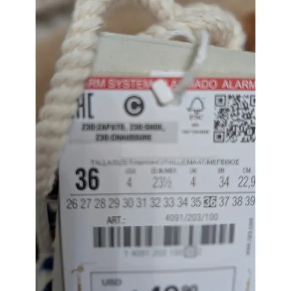 ZARA Leather Espadrilles Boy's Size 4