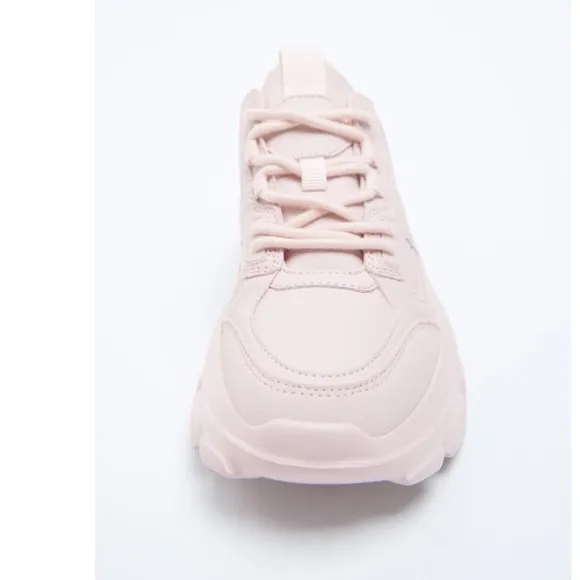 Zara pink Chunky Sneakers with Platform Sole