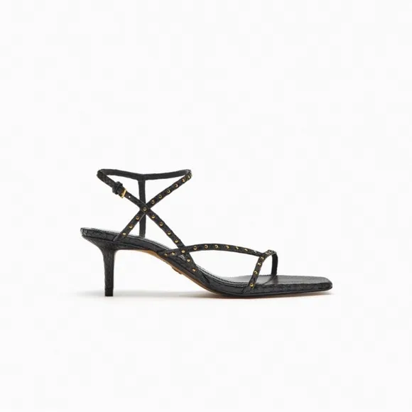 Zara studded leather heeled sandals