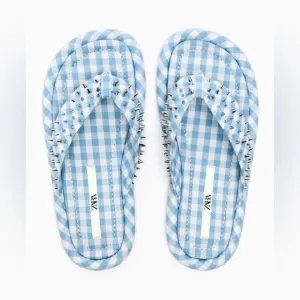Zara studded quilted flat sandals