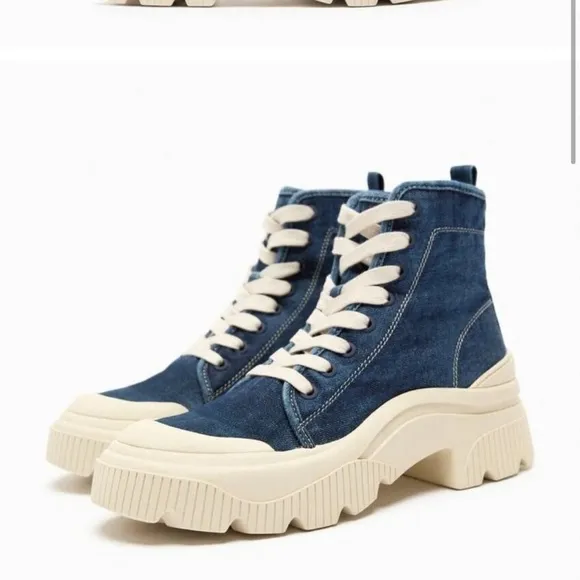 Zara SZ 36 denim chunky sneakers.