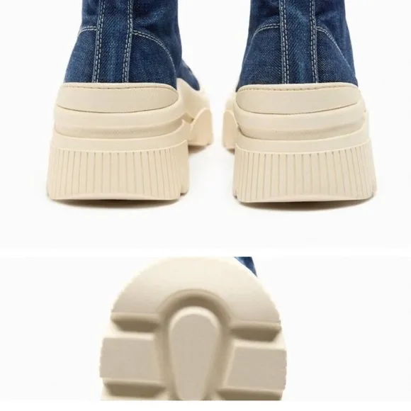 Zara SZ 36 denim chunky sneakers.