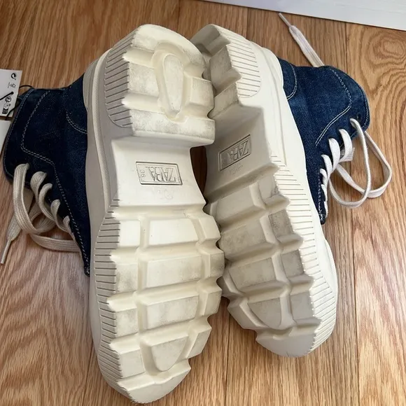 Zara SZ 36 denim chunky sneakers.