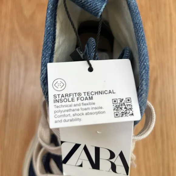Zara SZ 36 denim chunky sneakers.